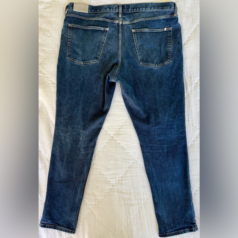 EUC👖Everlane Slim Fit Jeans 40x32 Dark Wash Organic Cotton Denim Sustainable - Picture 10 of 11